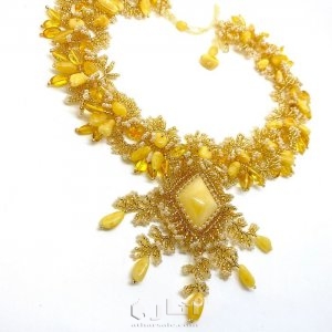 قلادة طوق زفاف .. صفار بيضة صفراء - كهرمان - روسيا - أواخر القرن الثامن عشر 5
