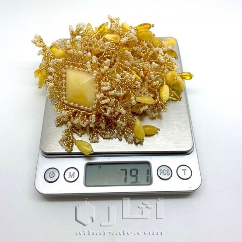 قلادة طوق زفاف .. صفار بيضة صفراء - كهرمان - روسيا - أواخر القرن الثامن عشر