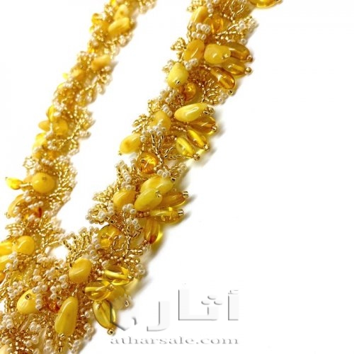 قلادة طوق زفاف .. صفار بيضة صفراء - كهرمان - روسيا - أواخر القرن الثامن عشر