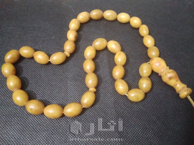 سبحة كهرب بولندي طبيعي قديم انتيك 52.64 غم