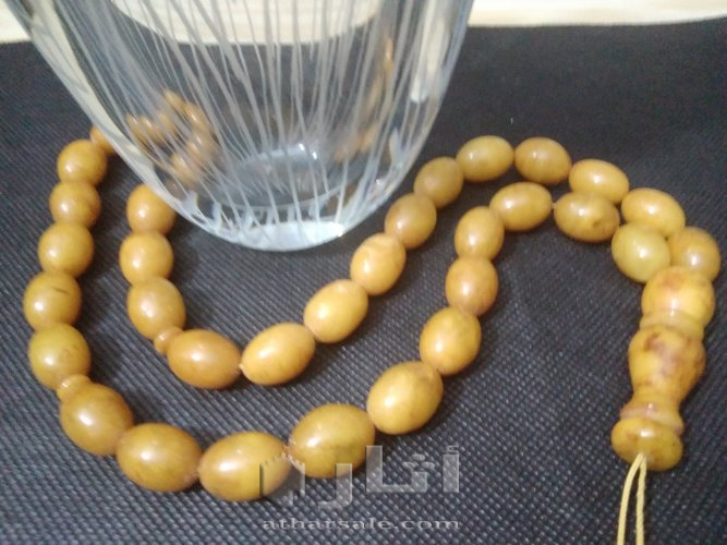 سبحة كهرب بولندي طبيعي قديم انتيك 52.64 غم