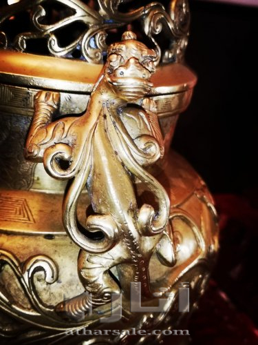 فرن البخور من النحاس الأصفر يرجع إلى أسرة شيانغ في الصين