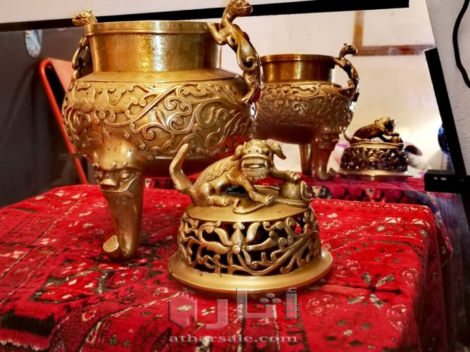 فرن البخور من النحاس الأصفر يرجع إلى أسرة شيانغ في الصين