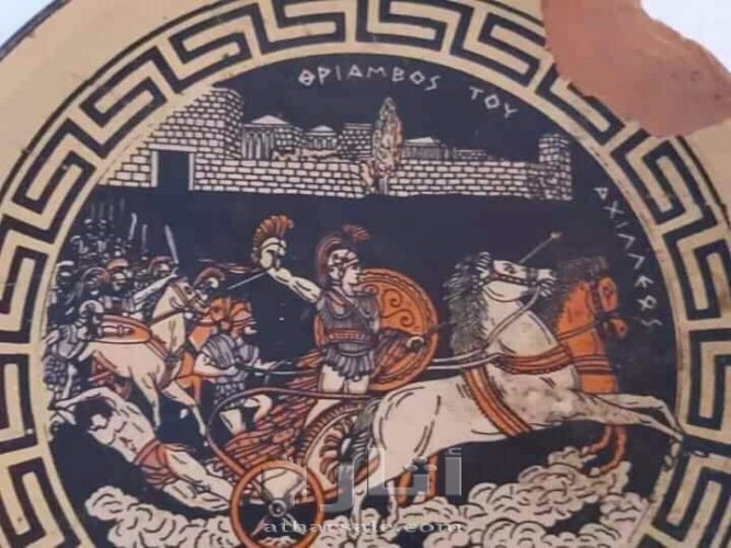 قطعه فخار يوناني قديمه  مقاس 14 سنتي