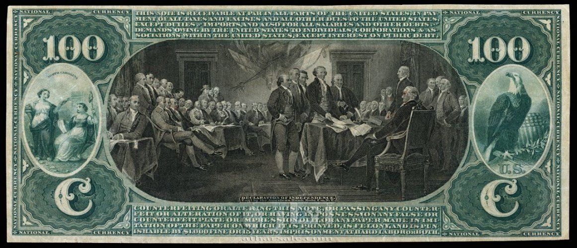 لوحة اعلان الاستقلال الشهيرة للفنان جون ترمبول