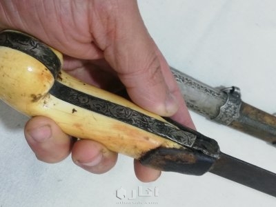 سيف عثماني قديم فضة بالعاج سن فيل طول 95سم 4