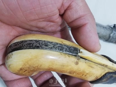 سيف عثماني قديم فضة بالعاج سن فيل طول 95سم 3