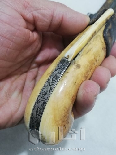 سيف عثماني قديم فضة بالعاج سن فيل طول 95سم