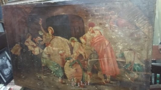 لوحة فنية إيطالية عمرها 170 سنة من القماش