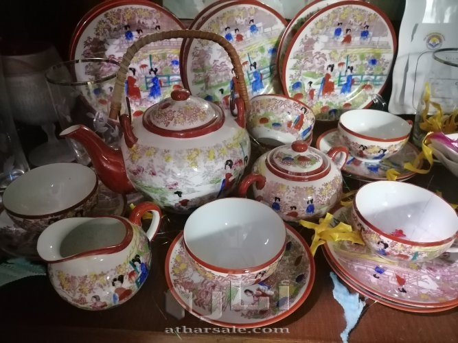 طقم كانتون رسم يدوي.. قديم ونادر