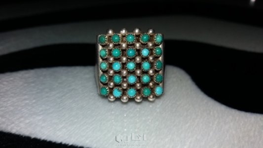 خاتم فضه فيروز اصلي انتيك 4