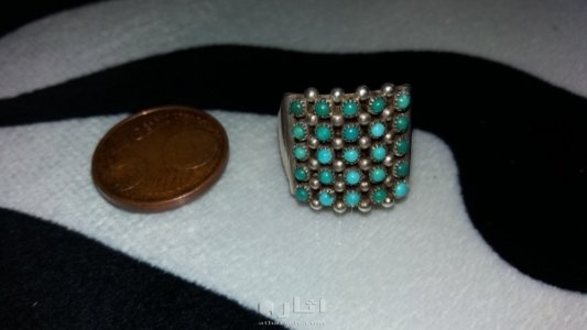 خاتم فضه فيروز اصلي انتيك 3