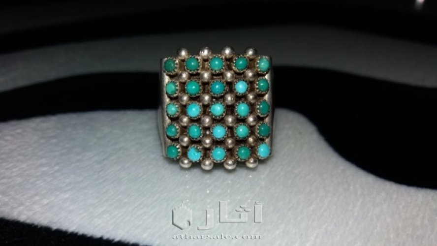 خاتم فضه فيروز اصلي انتيك