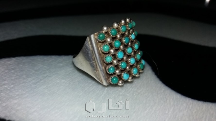 خاتم فضه فيروز اصلي انتيك