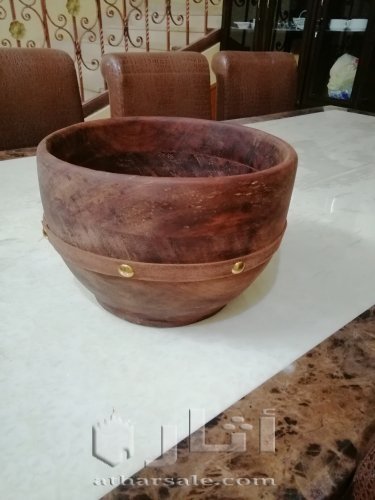 ميقعة قصعة خشبية  صنع يدوي  يشبه القديم