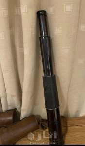 تلسكوب مصنوع عام ١٩٠٠ م مستخدم في الحربين الاولى و الثانيه بحالة ممتازه