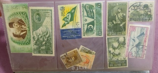 طوابع مصريه قديمه وامارتيه كويتيه بحاله جيده البيع الاعلي سعر 9