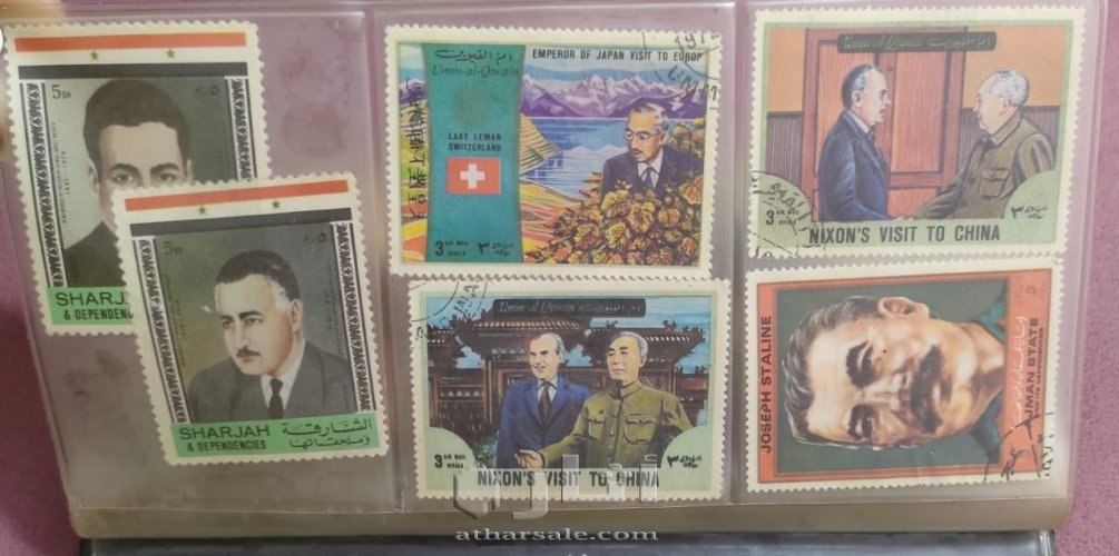 طوابع مصريه قديمه وامارتيه كويتيه بحاله جيده البيع الاعلي سعر