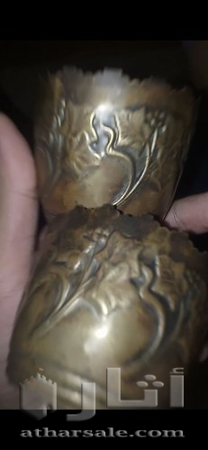 3كوب أثرى داخلى فضة مطلي من الخارج