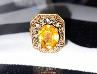 حجر السترين حجرًا كريمًا نادرًا للغاية  خاتم نساء 4