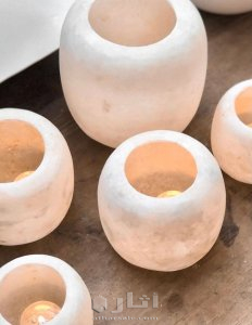 حوامل شموع من المرمر المصري القديم - يدوي الصنع 100% 4