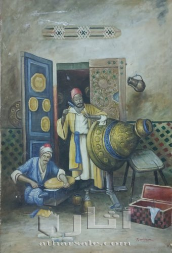 لوحة زيتية قديمة موقعة