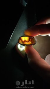 حجر عقيق طبيعي مية بالمية بلفظ الجلالة مع شهادته 2