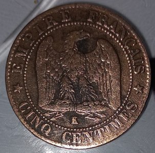 عملة فرنسية برونز من عهد نابليون الثالث 1864