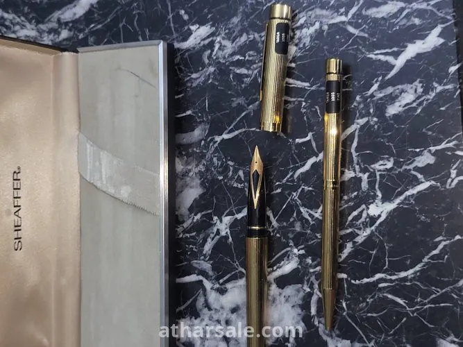 طقم أقلام شيفر مطلي بالذهب