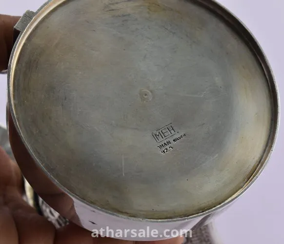 دلة قهوة عربية خليجية من الفضة الخالصة المختومة