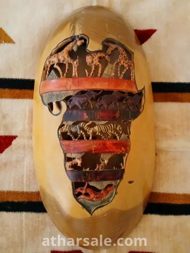 خارطة افريقيا خشبية شغل يدوي