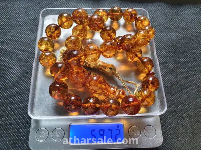 سبحة كهرب بولندي شوائبي شفاف 59.72غم 4