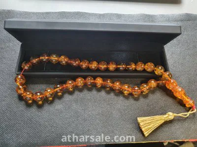 سبحة كهرب بولندي شوائبي شفاف 59.72غم