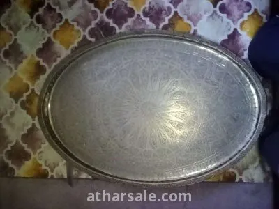 صينية قديمة من الفضة الحرة عمل يهودي 4