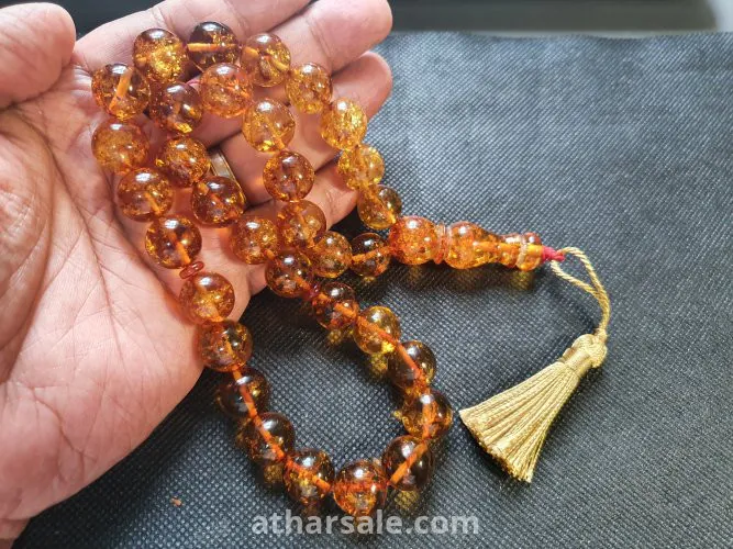 سبحة كهرب بولندي شوائبي شفاف 59.72غم