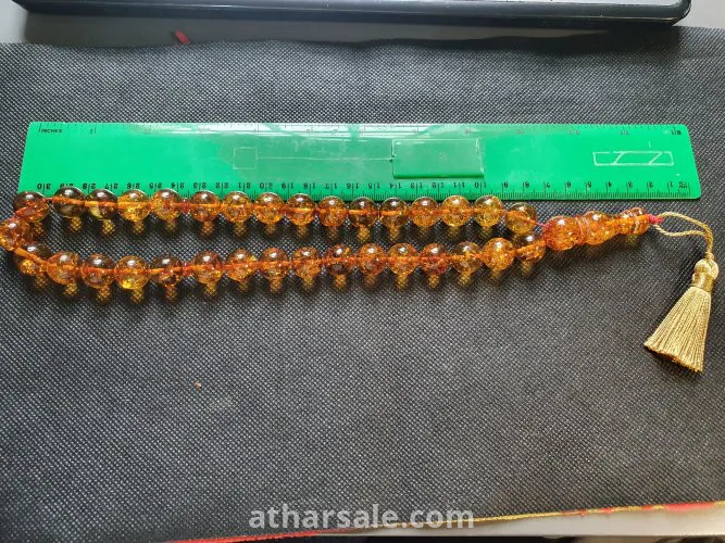 سبحة كهرب بولندي شوائبي شفاف 59.72غم