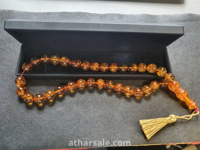 سبحة كهرب بولندي شوائبي شفاف 59.72غم