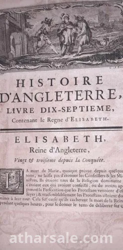 تاريخ إنجلترا طبعة ملكيه  للمؤرخ الفرنسى رابين دى ثويراس 1724