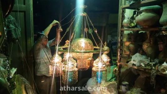 نجفة نحاس شغل هاندميد  تحفة فنية واثرية مكانها القصور والمساجد العريقة 6