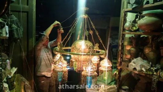 نجفة نحاس شغل هاندميد  تحفة فنية واثرية مكانها القصور والمساجد العريقة 5