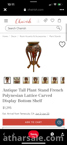 Handmade Carved Wood French Polynesian Stands