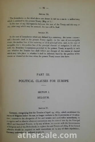 شروط  السلام او معاهدة فرساى لانهاء الحرب العالميه الاولى
