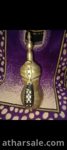 تحفه انتيكه اثريه اصليه مزخرفه قديمه من تاريخ العصر الاسلامي القديم ابريق معدن نفيس مختلط  لهواه الانتيكات