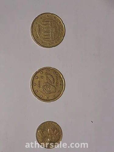 moneta, francja, 5 centimes, 1966 / 20 cent République fédérale d'Allemagne . / 20 Euro Cent Coins Spain 1999 .