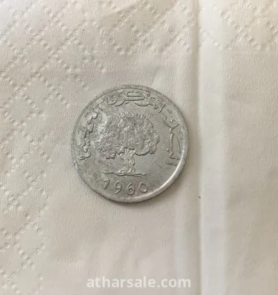 عملة فضة  من دولة لبنان  5ميمات عام 1960م