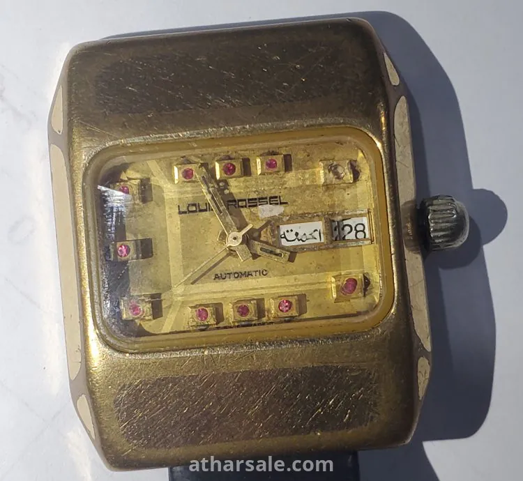 ساعة لويس روسيل الاصلية العتيقه صناعه سويسرية مواشراتها ياقوت احمر