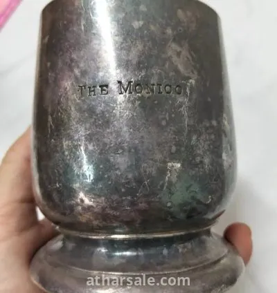 كوب انجليزي قديم  و نادر مطلي فضة ومختوم 5