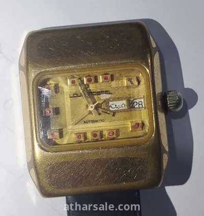 ساعة لويس روسيل الاصلية العتيقه صناعه سويسرية مواشراتها ياقوت احمر
