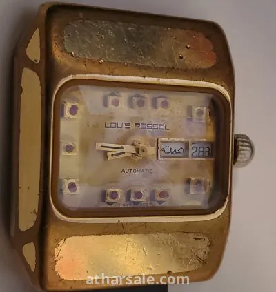 ساعة لويس روسيل الاصلية العتيقه صناعه سويسرية مواشراتها ياقوت احمر