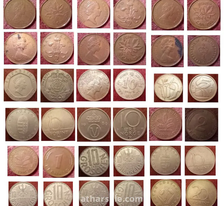 Old coins and banknotes Arabic and international